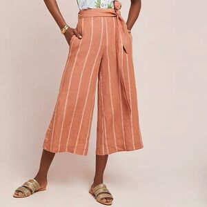 Anthropologie Portia Linen Wide Leg Pants Size S